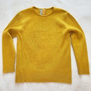 Gino Paoli Vintage Ribbed Knit Sweater Gold / Mustard